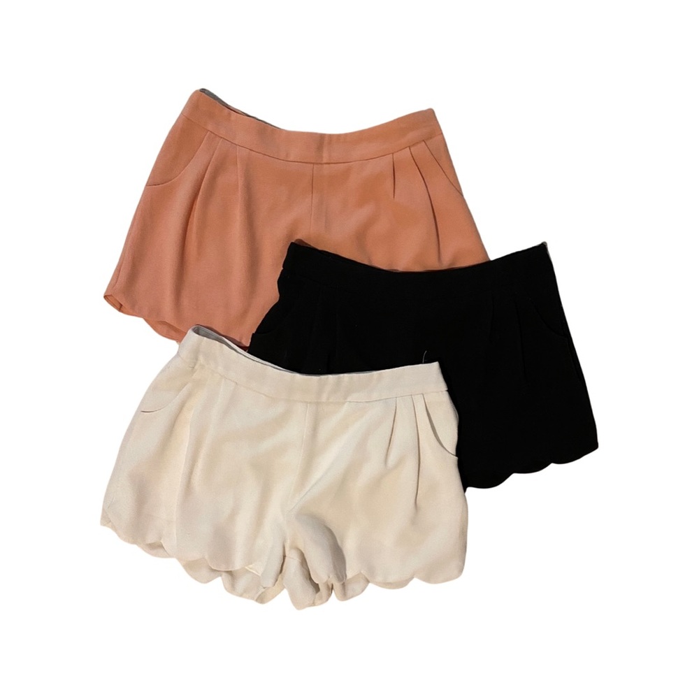 Tobi Scalloped Hem Shorts (3 pack)